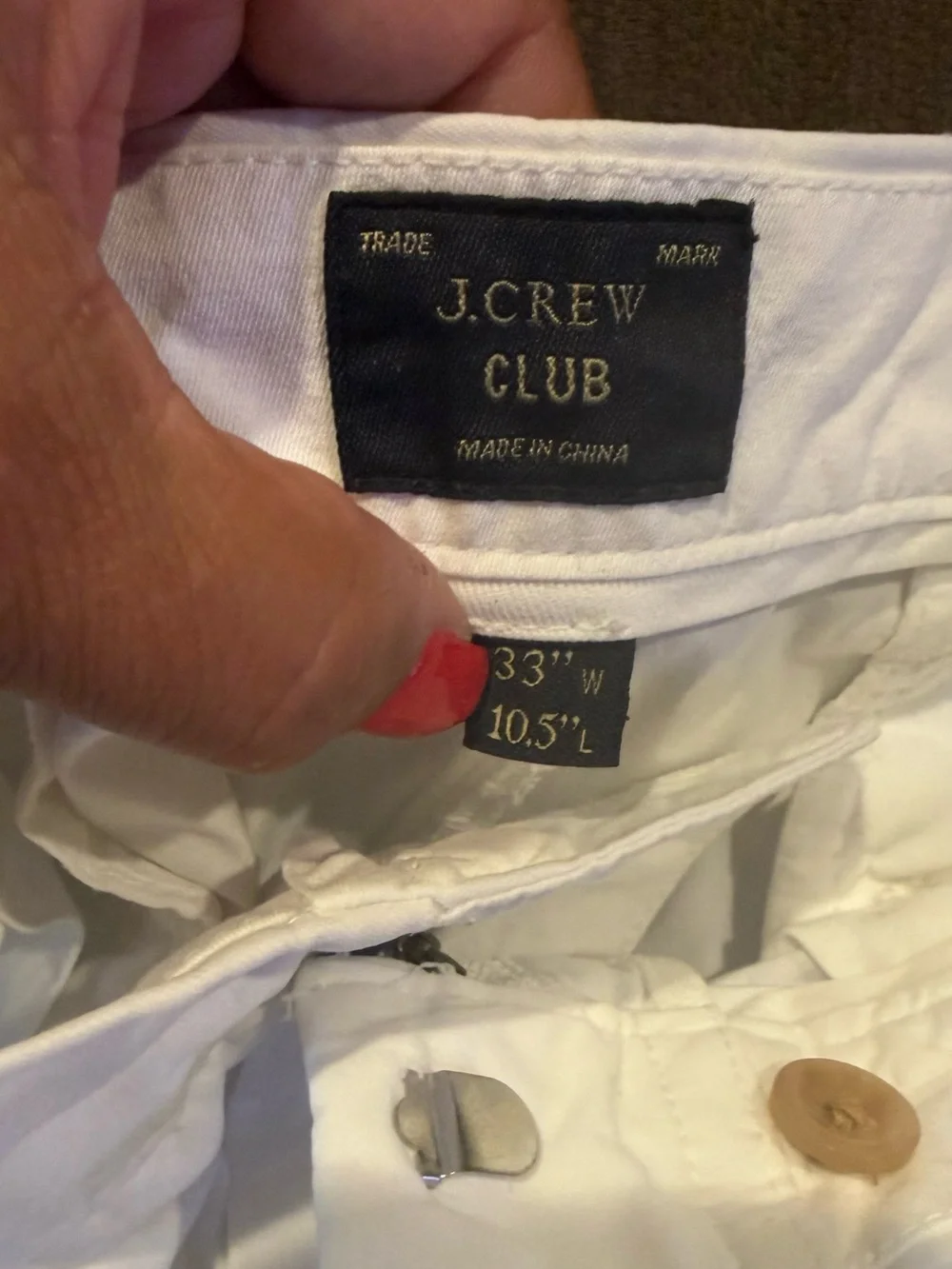J. Crew Club White Men's Cotton Chino Shorts